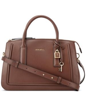 Nine West Tenely Medium Satchel Bag - Brown