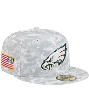 KTZ Philadelphia Eagles 2025 Salute To Service Fan Pack 59fifty Fitted Hat - White