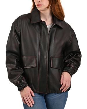 Frye S Lamb Leather Jacket - Black