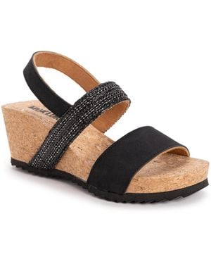 Muk Luks Wendy Wedge Sandal - Black