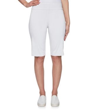 Ruby Rd. Petite Pull On Tech Bermuda Short - White