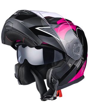 Ahr Run-m3 Modular Flip Up Helmet Full Face Dual Visor Dot Motorcycle Bike Xxl - Black