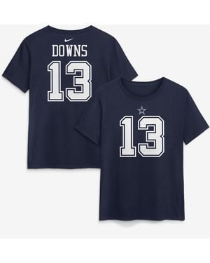 Nike Dallas Cowboys Caleb Downs Cotton Screen-print T-shirt - Blue