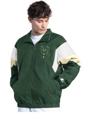 Starter Milwaukee Bucks Yard Line Full-zip Jacket - Green