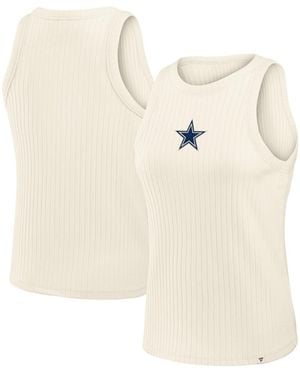 Fanatics Dallas Cowboys Star Play Ribbed Slim-fit Tank Top - Natural
