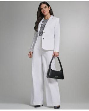 Calvin Klein Petite Two Button Jacket Modern Fit Pants - Gray