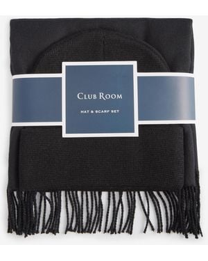 Club Room Beanie & Scarf Set - Black