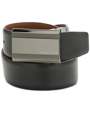 Perry Ellis Black Logo-buckle Belt - Gray