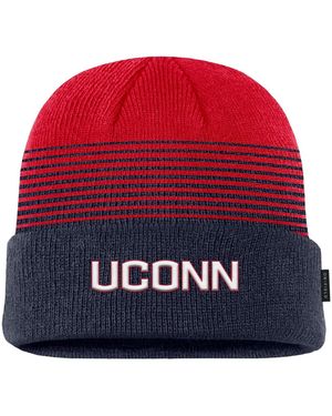 Nike Navy/red Uconn Huskies 2026 On-field Gradient Terra Cuffed Knit Hat
