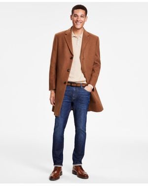 KCR Kenneth Cole Reaction Classic-fit Solid Overcoats - Brown