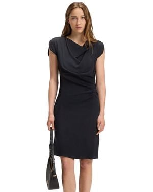BOSS Boss By Drape-neckline Dress - Black