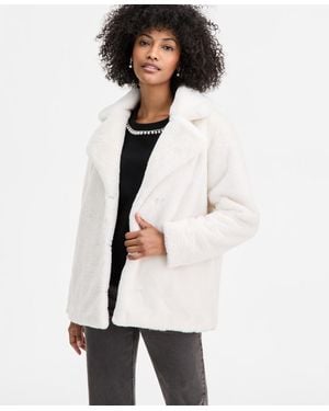 On 34th Woven Sketchy Leopard-print Faux-fur Coat - White