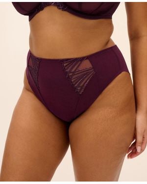 Elomi Plus Size Reja High-waisted Full-coverage Brief Panty - Purple