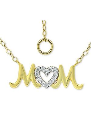 Giani Bernini Cubic Zirconia "mom" Nameplate Pendant Necklace - Black