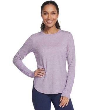 Skechers Swift Stripe Long-sleeve Crewneck T-shirt - Purple
