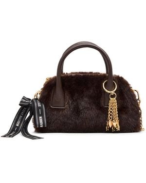 Steve Madden Faux Fur Crossbody Handbag - Black