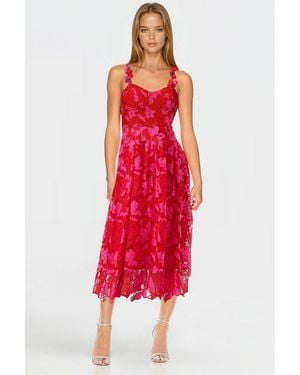 ONE33 SOCIAL The Athena Floral Sleeveless Dress - Red
