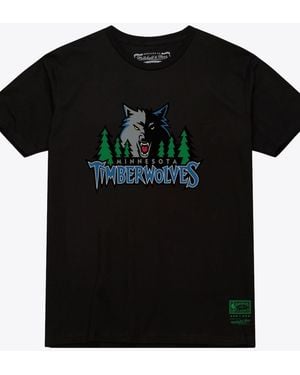 Mitchell & Ness And Minnesota Timberwolves Hardwood Classics Arch T-shirt - Black