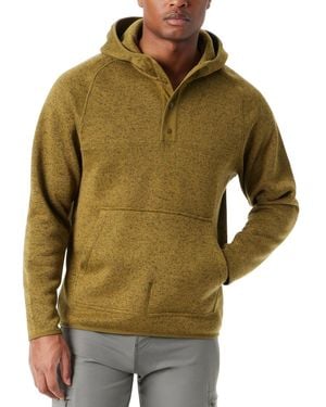 BASS OUTDOOR Regular-fit Mixed-media 1/4-snap Hoodie - Green