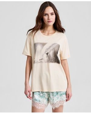 And Now This Graphic-print Crewneck T-shirt - Natural