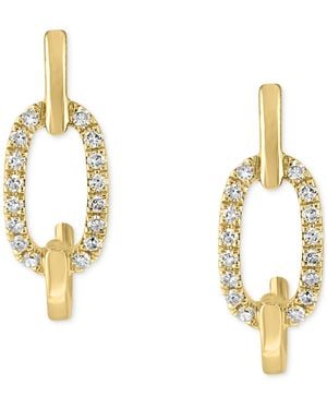 Lali Jewels Diamond Link Small Hoop Earrings (1/6 Ct. T.w. - Metallic