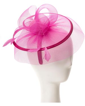 August Accessories New Net Fascinator Hat - Pink