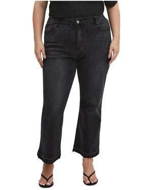 City Chic Plus Size Paloma Kick Flare Jean - Black