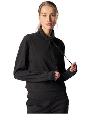 G Lifestyle Clothing G Lifestyle Soft Cozy Funnel Neck Top - Black