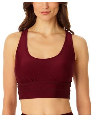 Coppersuit Banded Halter Longline Bra Top - Red