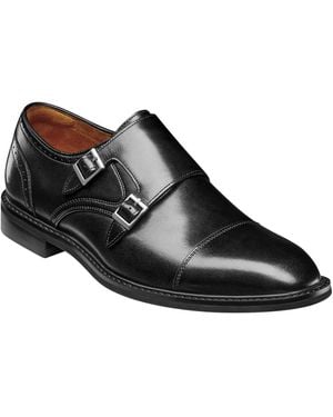 Stacy Adams Boswell Cap Toe Double Monk Strap Shoe - Black