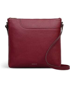 Radley Pockets Small Leather Zip Top Crossbody Bag - Red