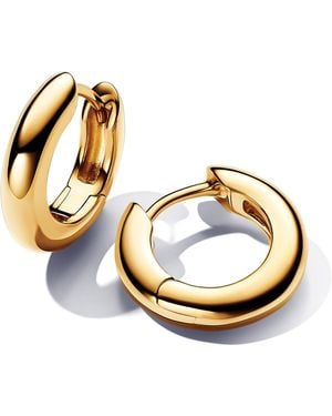 PANDORA 14k -plated Round Hoop Earrings - Metallic