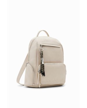 Desigual Midsize Half-logo Backpack - Natural