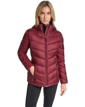 Charter Club Packable Hooded Puffer Coat - Red