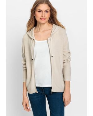 Olsen Long Sleeve Sweater Hoodie - White