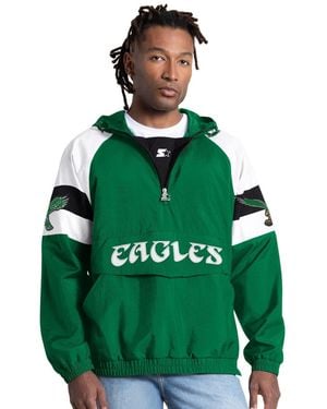 Starter Philadelphia Eagles Street Cut Retro Logo Half-zip Jacket - Green
