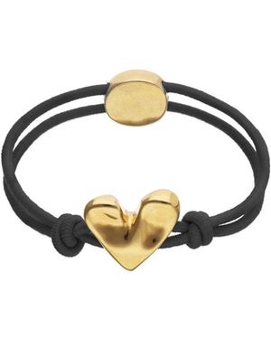 Uno De 50 Blak Elastic Thread 18k Plated Bracelet - Blue