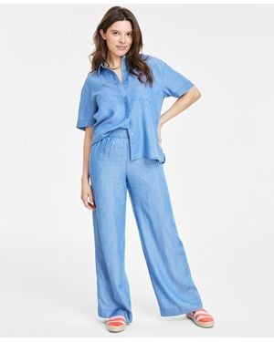 On 34th Easy Button Front Shirt - Blue