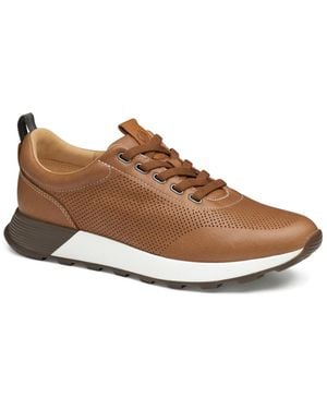 Johnston & Murphy Leather Kinnon Perforated jogger - Brown