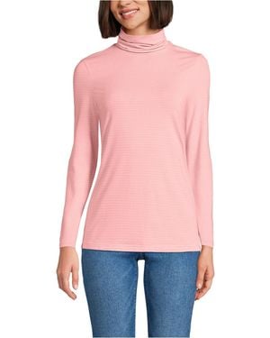 Lands' End Lightweight Jersey Long Sleeve Turtleneck - Red