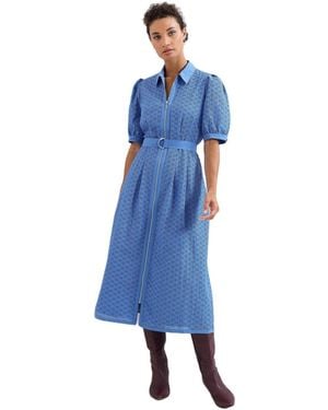 Phase Eight Casey Belted Midi Dress - Blue