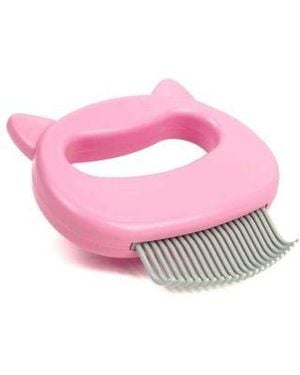 Aronkl Pet Hair Removal Massaging Shell Comb Deshedding Brush Dematting Tool For Cats Dogs Bunnies - Pink