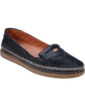 Cools 21 Ginger Perforated Leather Flats - Blue