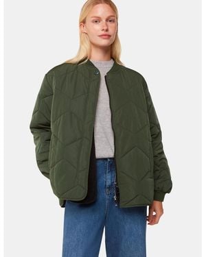 Whistles Ida Short Quilted Coat - Green