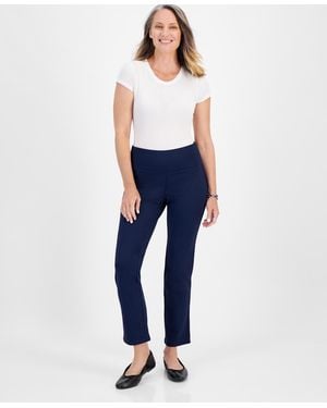 Style & Co. Straight-leg Ponte-knit Pants - Blue