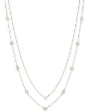 Ralph Lauren Gold-tone Cubic Zirconia Two-row Stationed Collar Necklace - White