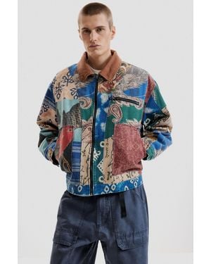 Desigual Patchwork Jacket, Cotton - Blue
