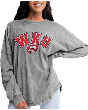 Gameday Couture Western Kentucky Hilltoppers Faded Wash Pullover Sweatshirt - Gray