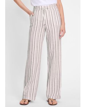 Olsen Cotton Linen Striped Pant - Pink