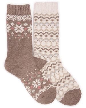 Muk Luks Wool Socks 2 Pair Pack - White